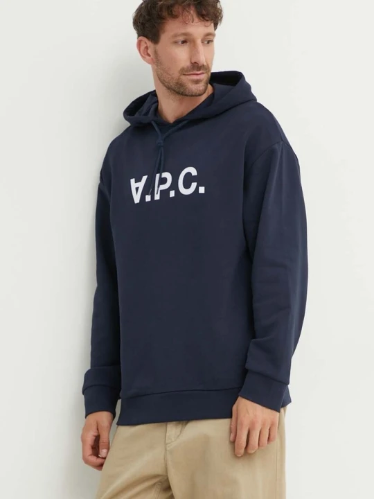 Zdjęcie produktu A.P.C. bluza bawełniana granatowy