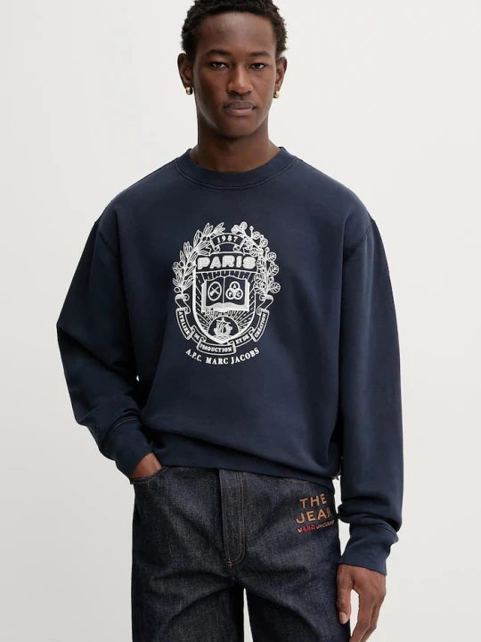 Zdjęcie produktu A.P.C. bluza bawełniana A.P.C. x MARC JACOBS granatowy