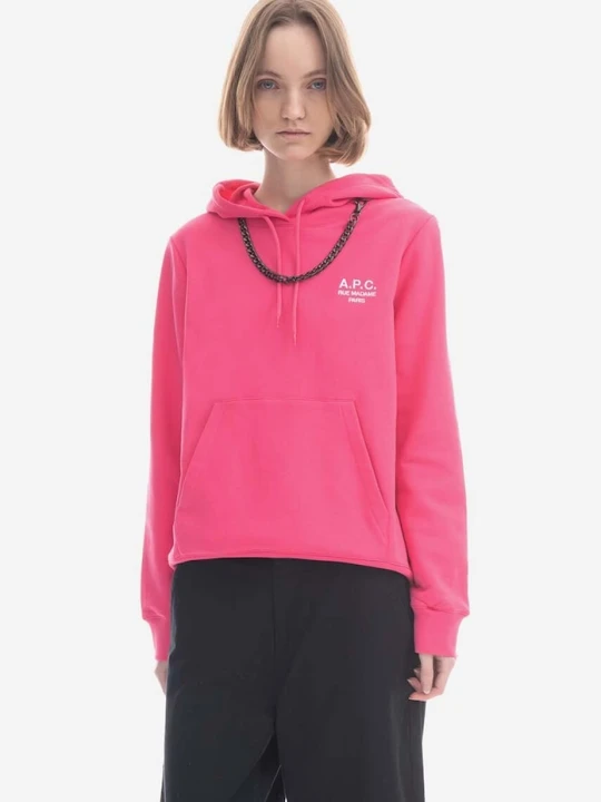 Zdjęcie produktu A.P.C. bluza bawełniana Hoodie Manuela różowy