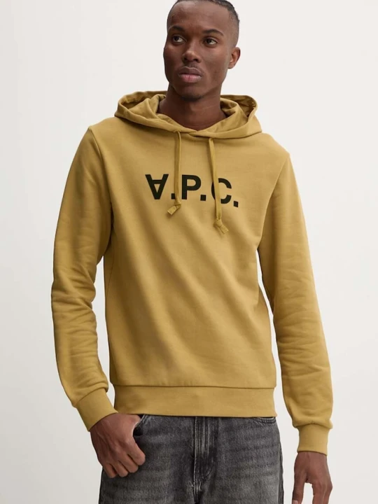 Zdjęcie produktu A.P.C. bluza bawełniana hoodie standard grand vpc GOTS żółty