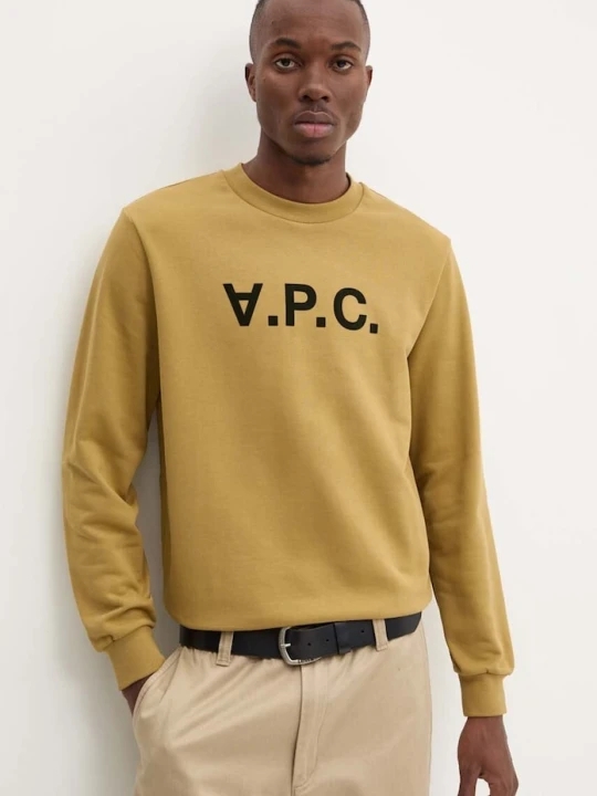 Zdjęcie produktu A.P.C. bluza bawełniana sweat standard grand vpc GOTS żółty