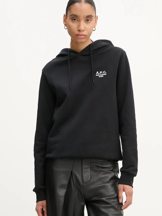 Zdjęcie produktu A.P.C. bluza hoodie standard rue madame GOTS czarny