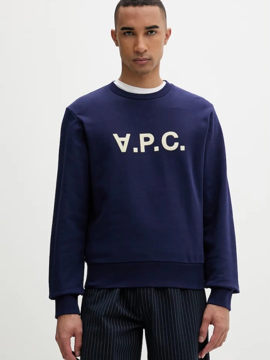 Zdjęcie produktu A.P.C. bluza z bawełną granatowy