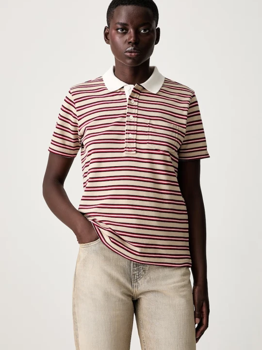 Zdjęcie produktu A.P.C. courtes rayee GOTS polo bawełniane damskie