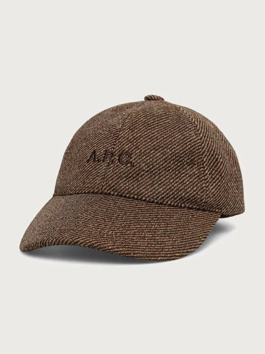 Zdjęcie produktu A.P.C. czapka bejsbolówka z wełną casquette charlie brązowy