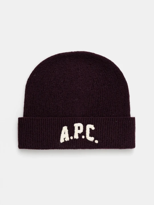 Zdjęcie produktu A.P.C. czapka wełniana bonnet axel fioletowy