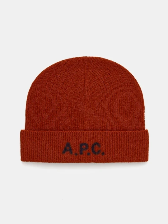 Zdjęcie produktu A.P.C. czapka wełniana bonnet harry brązowy