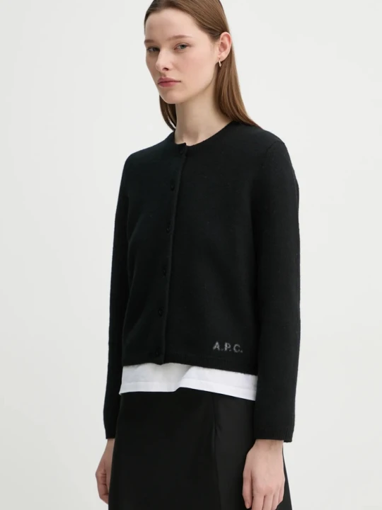 Zdjęcie produktu A.P.C. kardigan wełniany cardigan mila czarny