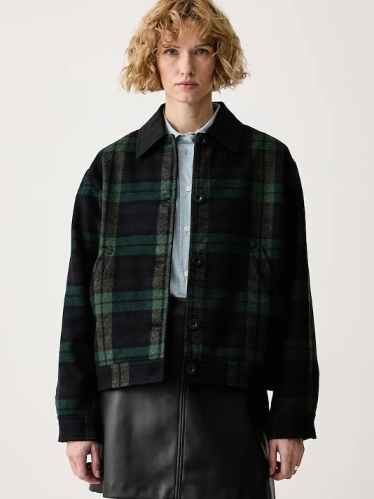 Zdjęcie produktu A.P.C. krótka kurtka damska z wełną blouson anna zielony