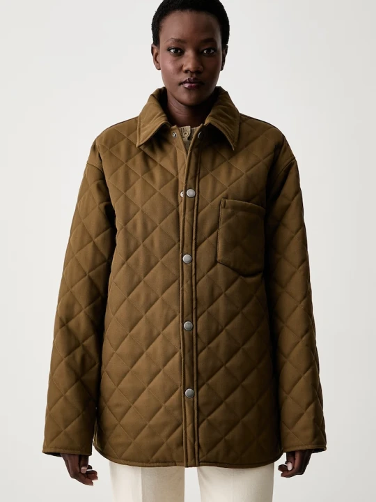Zdjęcie produktu A.P.C. kurtka przejściowa damska z dodatkiem wełny blouson georges zielony