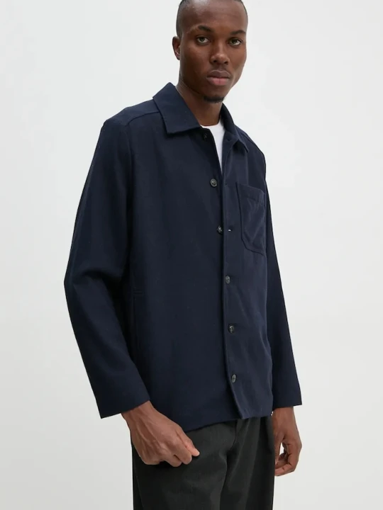 Zdjęcie produktu A.P.C. kurtka wełniana veste jamie granatowy