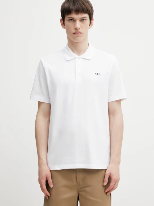 Zdjęcie produktu A.P.C. męskie bawełniane polo standard GOTS biały