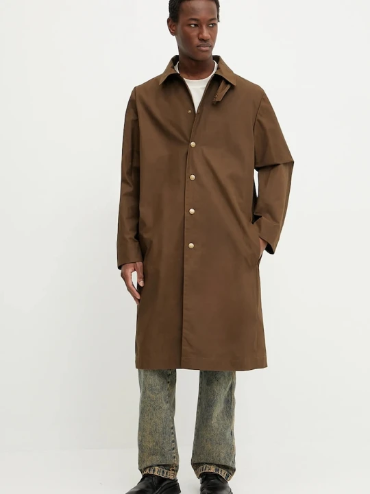 Zdjęcie produktu A.P.C. płaszcz bawełniany mac arthur brązowy