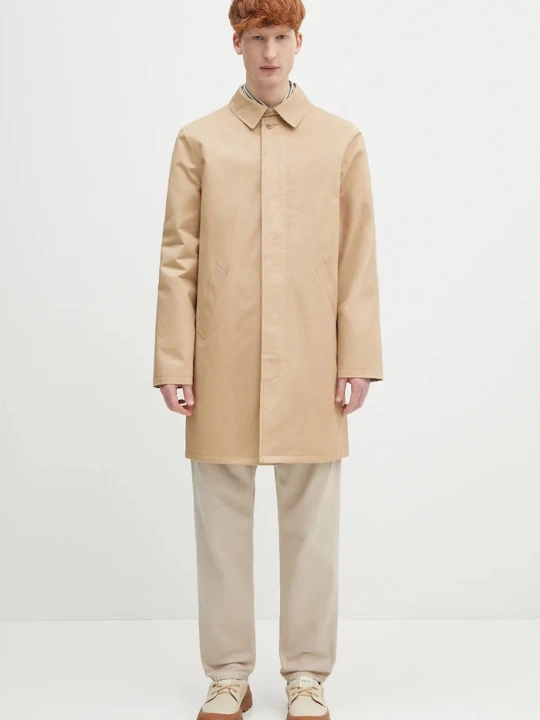 Zdjęcie produktu A.P.C. płaszcz męski bawełniany Mac Ville beżowy