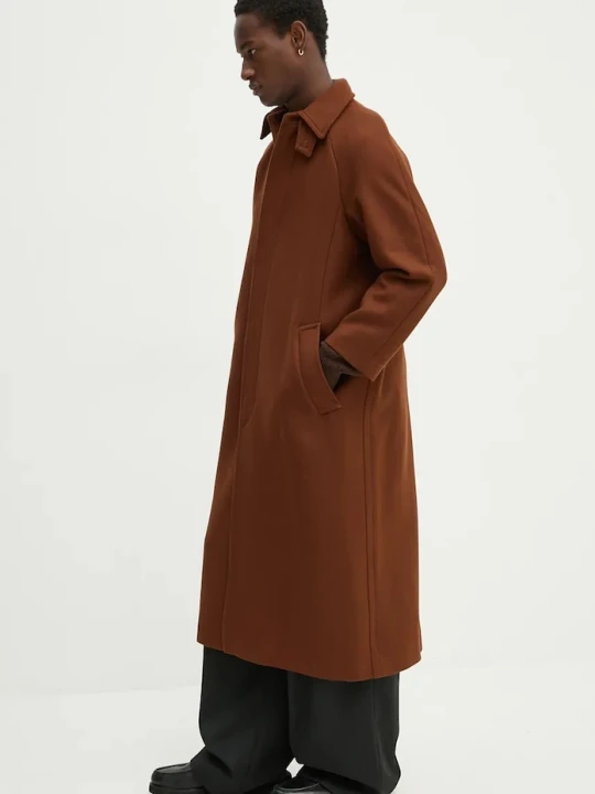 Zdjęcie produktu A.P.C. płaszcz wełniany manteau gaia brązowy