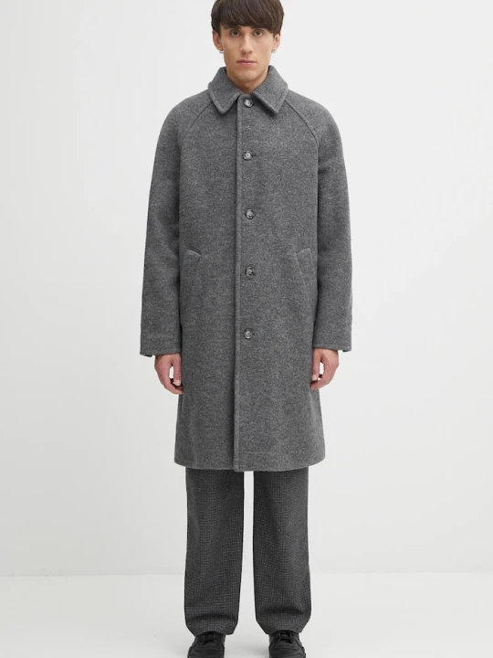 Zdjęcie produktu A.P.C. płaszcz wełniany manteau gaston szary