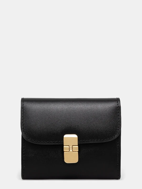 Zdjęcie produktu A.P.C. portfel skórzany Compact Grace czarny