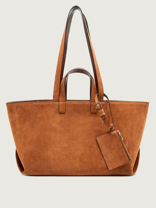 Zdjęcie produktu A.P.C. Shopperka + saszetka Le Drummer | zamsz brązowy