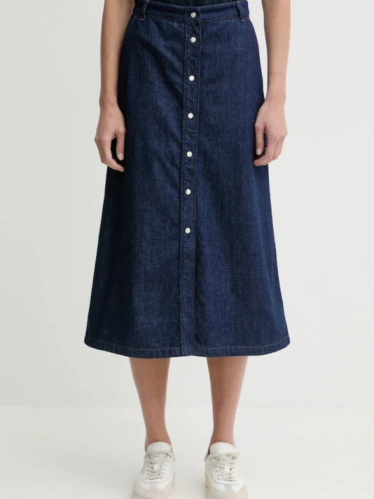 Zdjęcie produktu A.P.C. spódnica jeansowa JUPE LONGUE granatowy