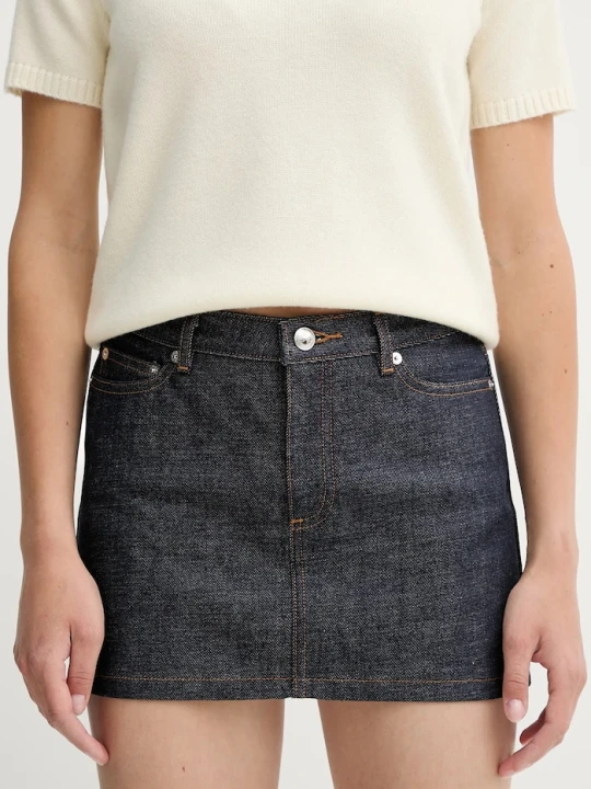 Zdjęcie produktu A.P.C. spódnica jeansowa mini-jupe granatowy
