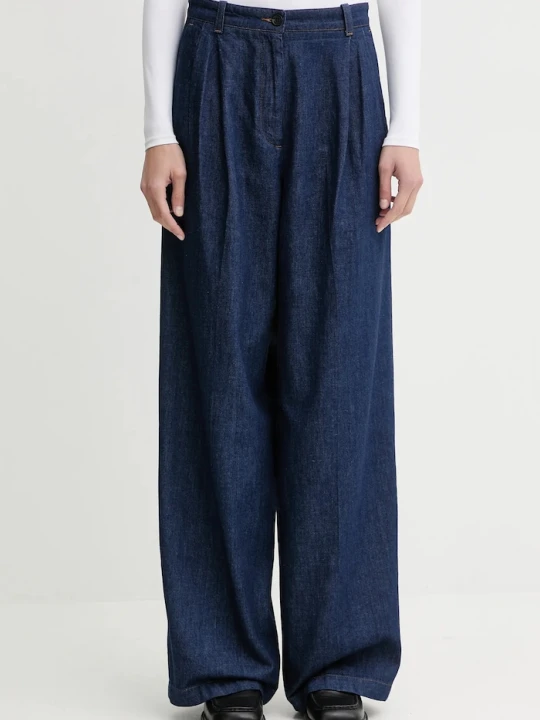 Zdjęcie produktu A.P.C. spodnie bawełniane PANTALON GINNY granatowy