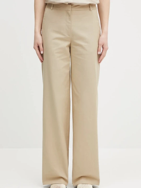 Zdjęcie produktu A.P.C. spodnie damskie bawełniane pantalon margaret beżowy