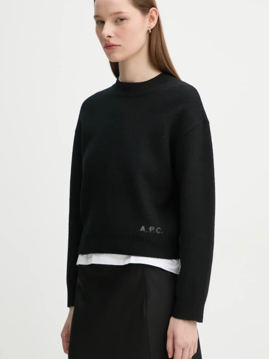 Zdjęcie produktu A.P.C. sweter wełniany pull esther czarny