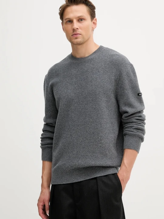 Zdjęcie produktu A.P.C. sweter wełniany pull thomas szary