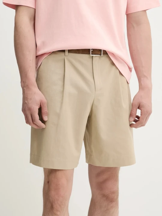 Zdjęcie produktu A.P.C. szorty eleganckie męskie bawełniane short crew beżowy