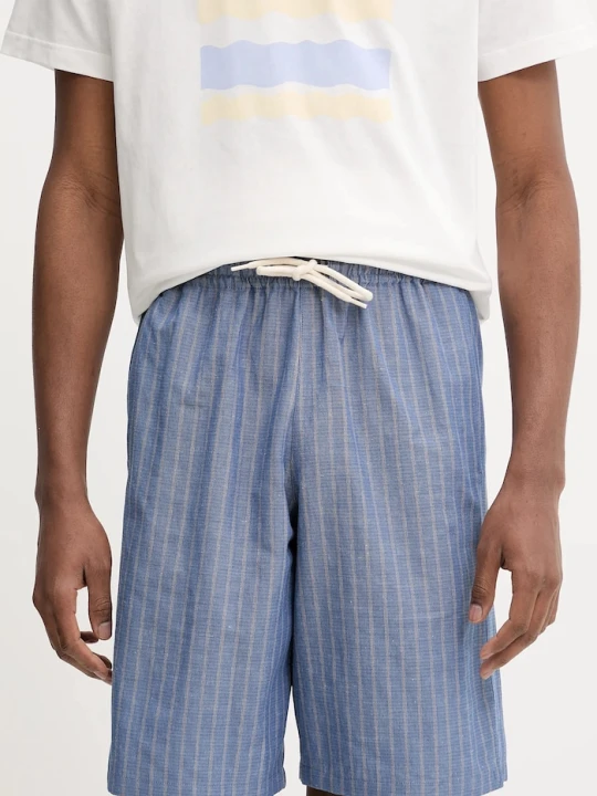 Zdjęcie produktu A.P.C. szorty z domieszką lnu short paul niebieski