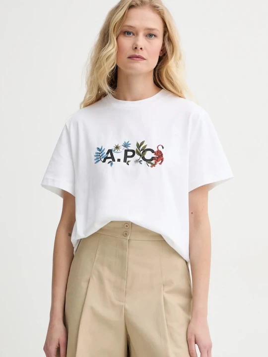 Zdjęcie produktu A.P.C. t-shirt bawełniany t-shirt auguste - GOTS biały