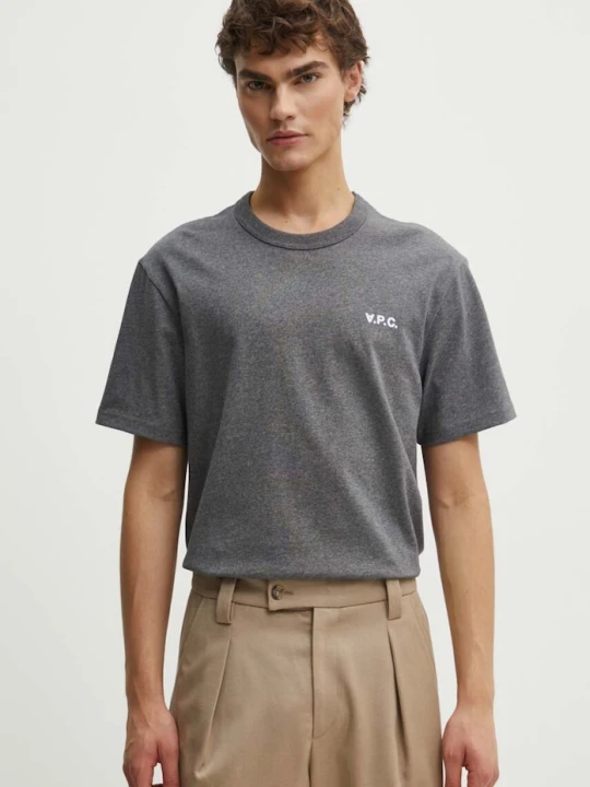 Zdjęcie produktu A.P.C. T-shirt męski bawełniany t-shirt boxy petit vpc szary