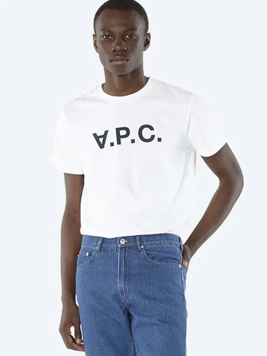 Zdjęcie produktu A.P.C. T-shirt męski bawełniany biały