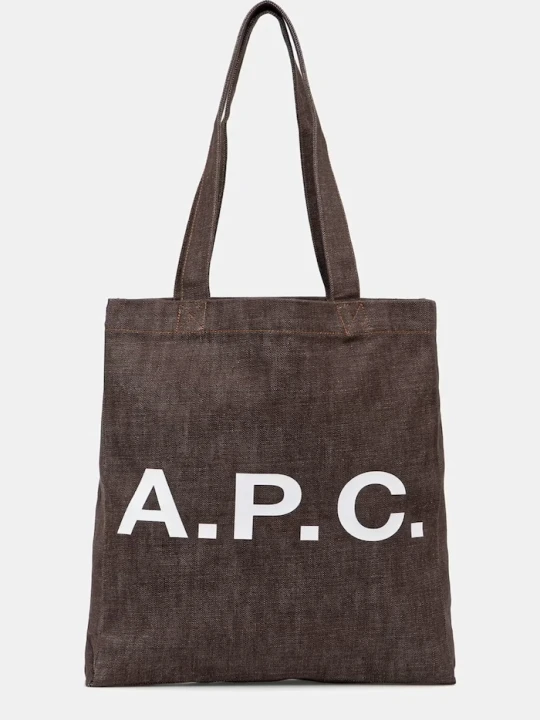 Zdjęcie produktu A.P.C. torba bawełniana TOTE LOU brązowy