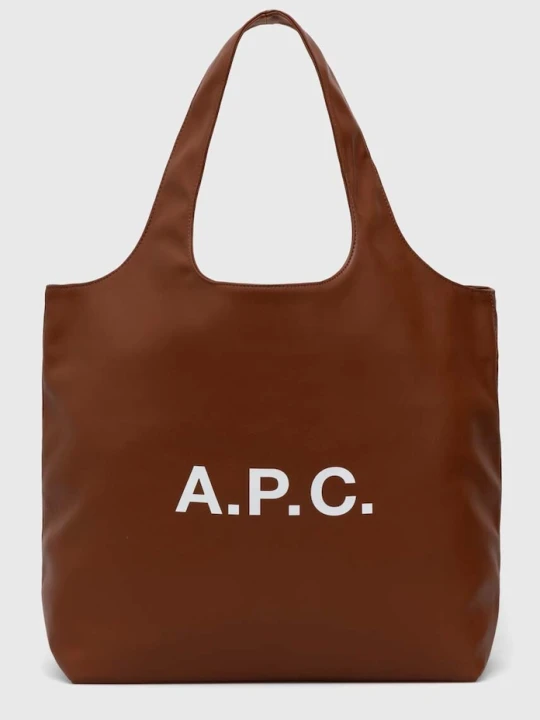 Zdjęcie produktu A.P.C. torba z imitacji skóry tote ninon brązowy
