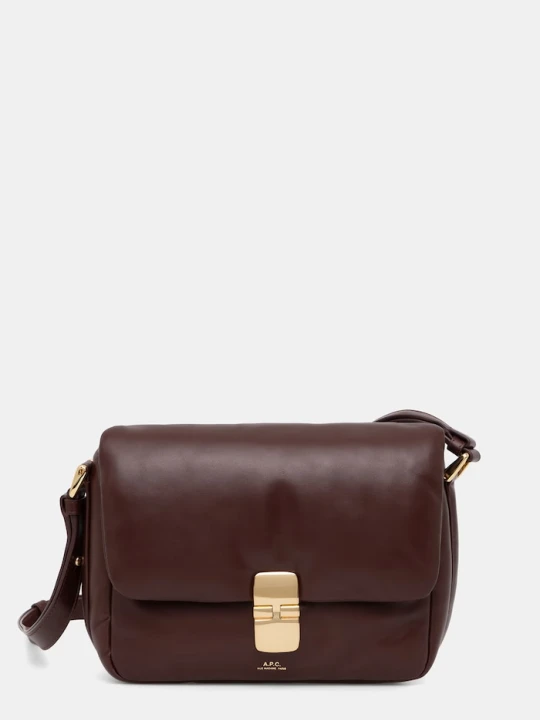 Zdjęcie produktu A.P.C. torebka crossbody damska skórzana sac grace soft bordowy