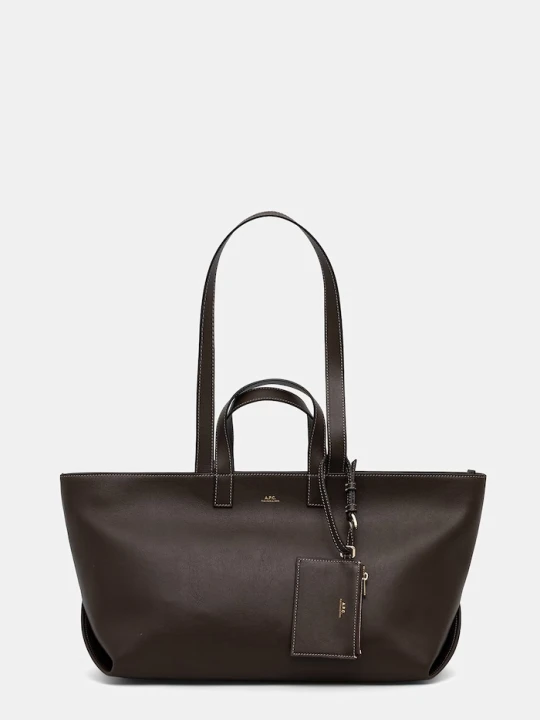 Zdjęcie produktu A.P.C. torebka shopper damska skórzana le drummer brązowy