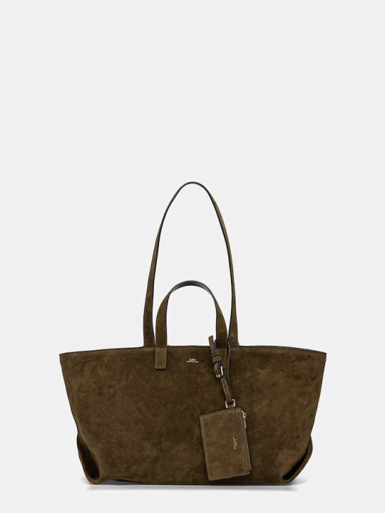 Zdjęcie produktu A.P.C. torebka shopper damska zamszowa LE DRUMMER zielony