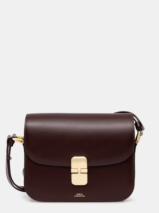 Zdjęcie produktu A.P.C. torebka skórzana Sac Grace Small bordowy