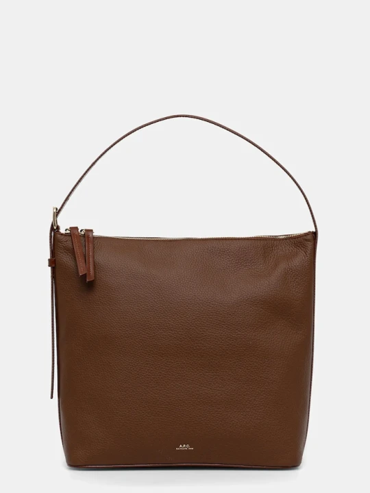 Zdjęcie produktu A.P.C. torebka tote damska skórzana sac vera brązowy
