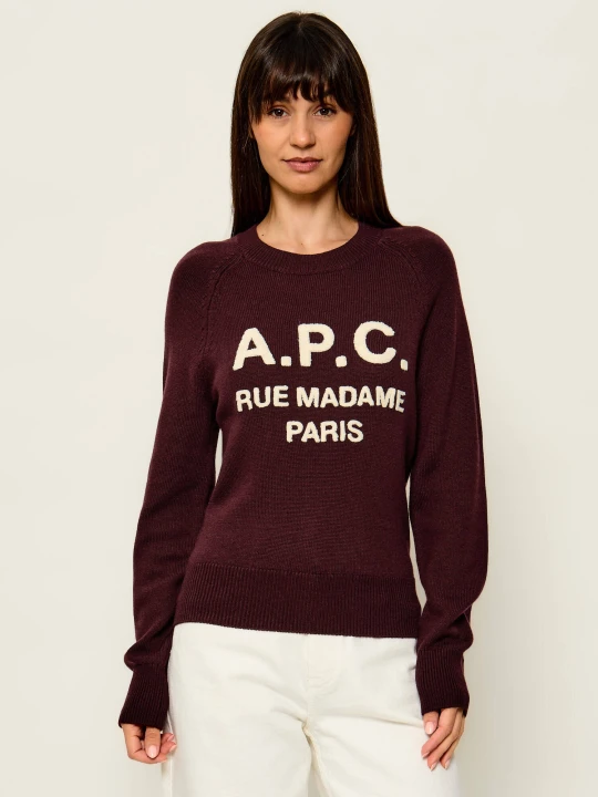 Zdjęcie produktu A.P.C. Wełniany sweter Alissa | Regular Fit bordowy