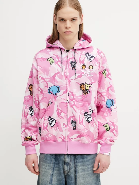 Zdjęcie produktu AAPE bluza rozpinana z kapturem bawełniana męska