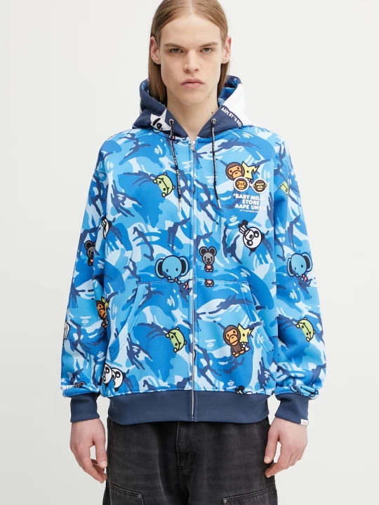 Zdjęcie produktu AAPE bluza rozpinana z kapturem z bawełną męska