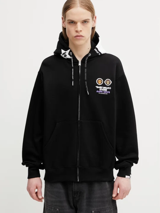 Zdjęcie produktu AAPE bluza rozpinana z kapturem z bawełną męska