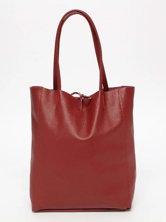 Zdjęcie produktu Abaco Skórzany shopper bag "Tesa" w kolorze bordowym - 40 x 37 x 13 cm rozmiar: onesize