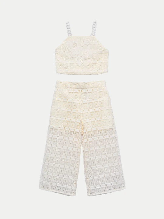 Zdjęcie produktu Abel & Lula Komplet top i spodnie 5236 Écru Regular Fit Kremowy