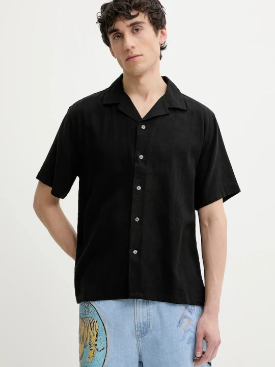 Zdjęcie produktu Abercrombie & Fitch koszula lniana czarny