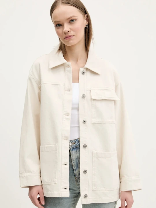 Zdjęcie produktu Abercrombie & Fitch kurtka bawełniana beżowy