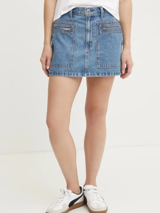 Zdjęcie produktu Abercrombie & Fitch spódnica jeansowa niebieski