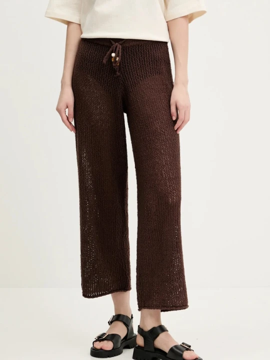 Zdjęcie produktu Abercrombie & Fitch spodnie bawełniane brązowy